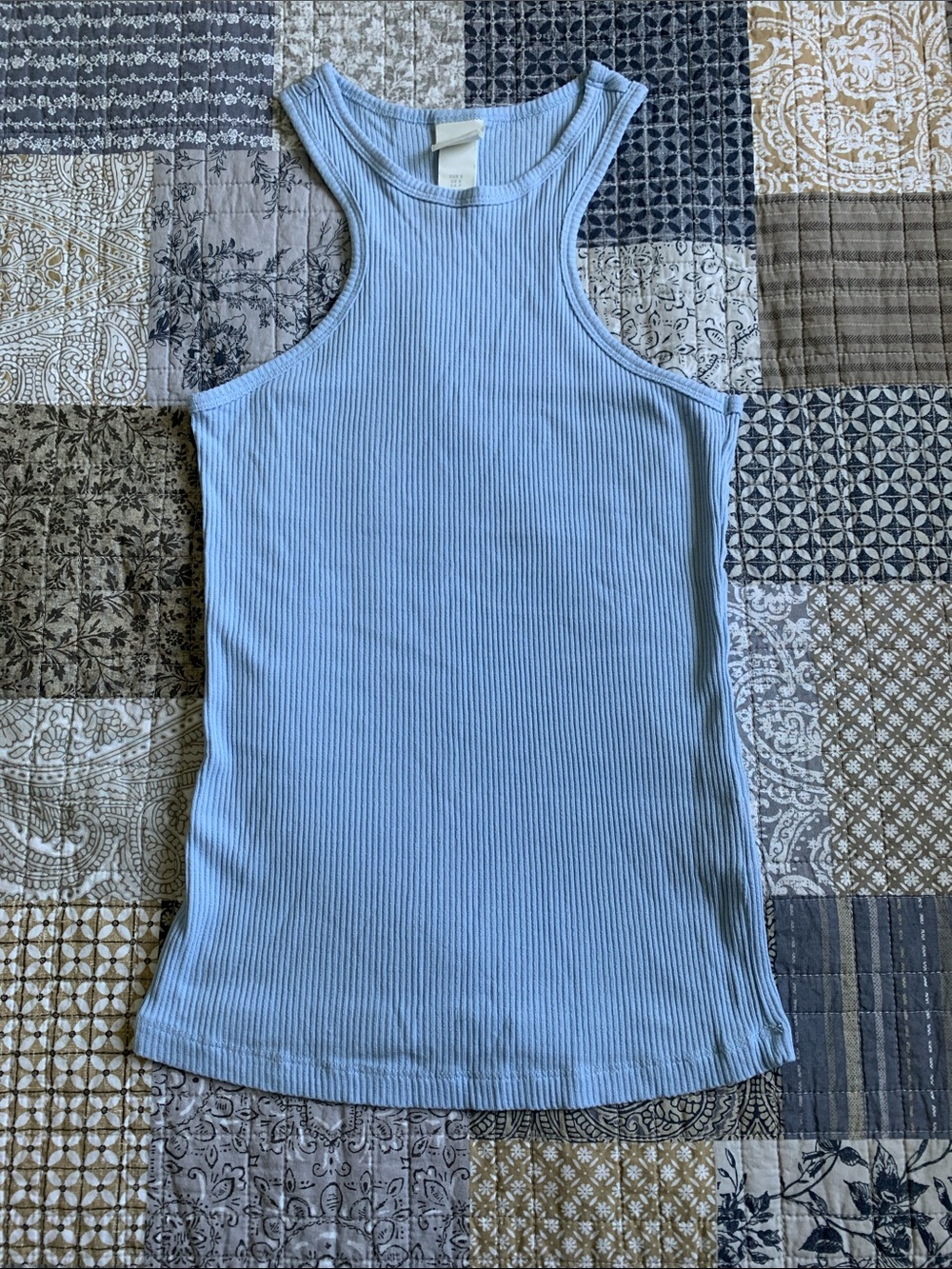 H&M Ribbed Racerback Tank Top - Light Blue